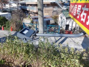 神戸市北区　看板照明　投光器　取付