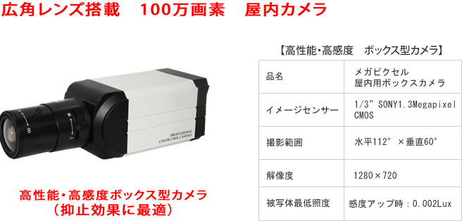 ボックス型メガピクセルカメラ
